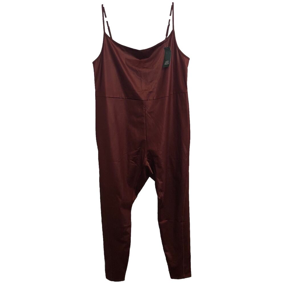 Wild Fable Womens Sleeveless Liquid Bodysuit Burgundy 3X Flattering Slimming‎